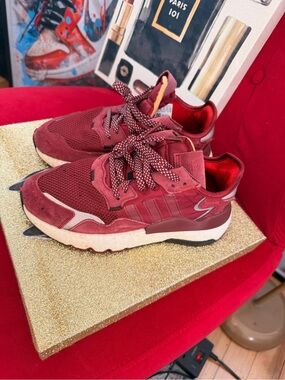 adidas Kids Burgundy Red Sneakers